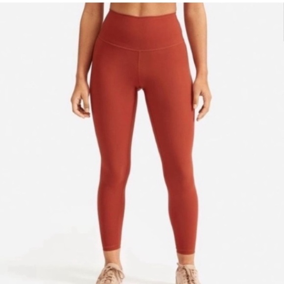 Everlane Leggings Womens Size L Regular ReNew Ankle Rust Gym Workout Yoga Pants - Picture 1 of 5